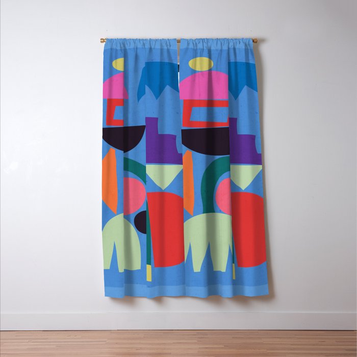Abstract Shapes Modern Art 3 Window Curtain Gallery Image 3