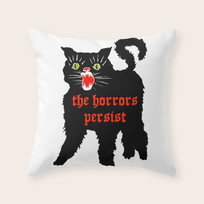 Horror Kitty Throw Pillow Gallery Image 1