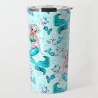 Pinup Mermaid with Merkittens Travel Mug Gallery Image 1