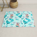 Pinup Mermaid with Merkittens Rug Gallery Image 1