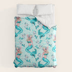 Pinup Mermaid with Merkittens Comforter Gallery Image 6