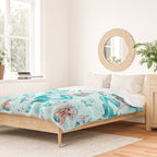 Pinup Mermaid with Merkittens Duvet Cover Gallery Image 2
