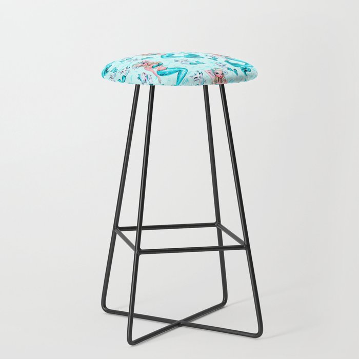 Pinup Mermaid with Merkittens Stool Gallery Image 1