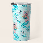 Pinup Mermaid with Merkittens Travel Mug Gallery Image 3
