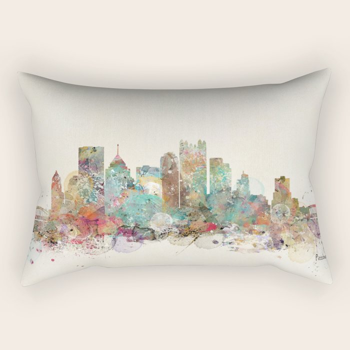 Pittsburgh Pennsylvania skyline Rectangular Pillow Gallery Image 1