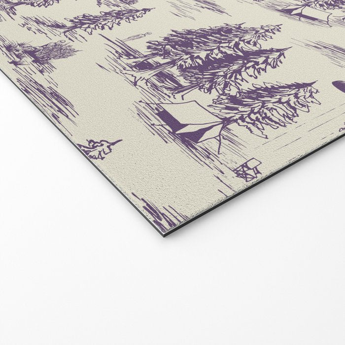 Purple Alien Abduction Toile De Jouy Pattern Welcome Mat Gallery Image 2