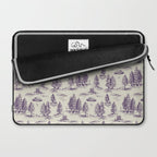 Purple Alien Abduction Toile De Jouy Pattern Laptop Sleeve Gallery Image 2