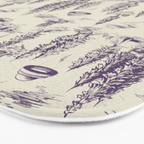 Purple Alien Abduction Toile De Jouy Pattern Bath Mat Gallery Image 3