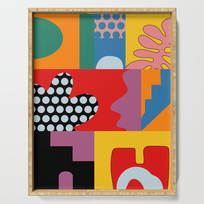 bold collage Serving Tray Gallery Image 1