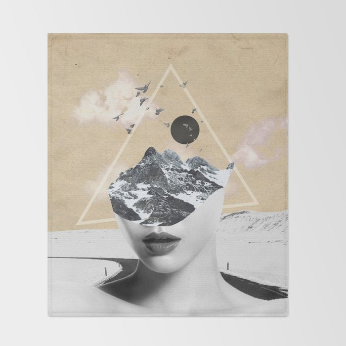 collage art / Wild Nature Throw Blanket Gallery Image 2