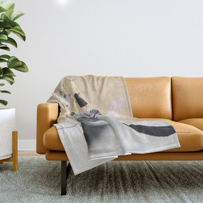 collage art / Wild Nature Throw Blanket Gallery Image 1