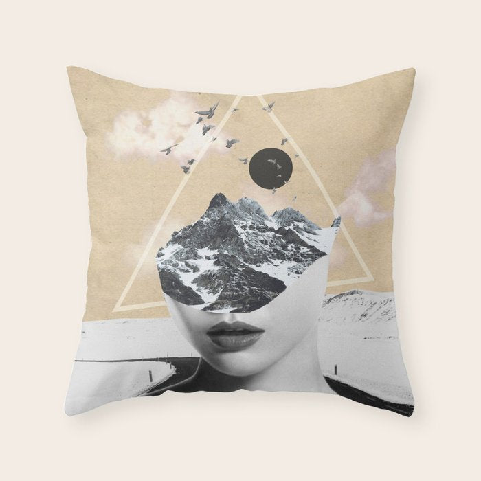 collage art / Wild Nature Throw Pillow Gallery Image 6