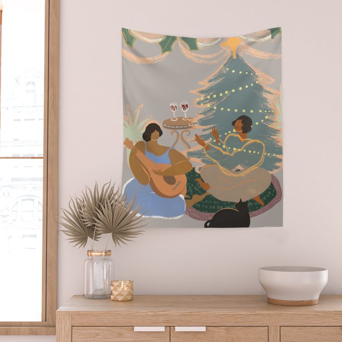 Happy Holidays Wall Tapestry Gallery Image 2