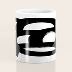 Black & White Minimalist Abstract Mid century Ink Art Dark Brush Strokes Coffee Mug Gallery Image 4