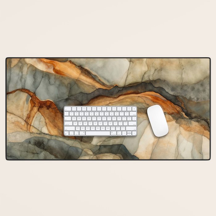Amber Stone Drift Abstract Landscape Desk Mat Gallery Image 1