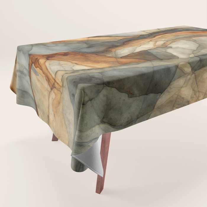 Amber Stone Drift Abstract Landscape Tablecloth Gallery Image 1