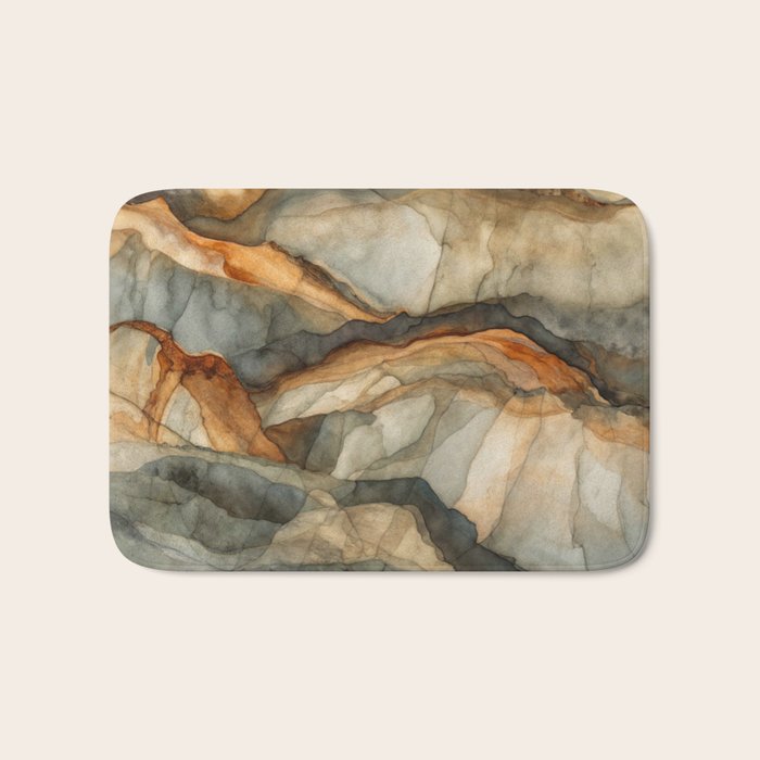 Amber Stone Drift Abstract Landscape Bath Mat Gallery Image 1