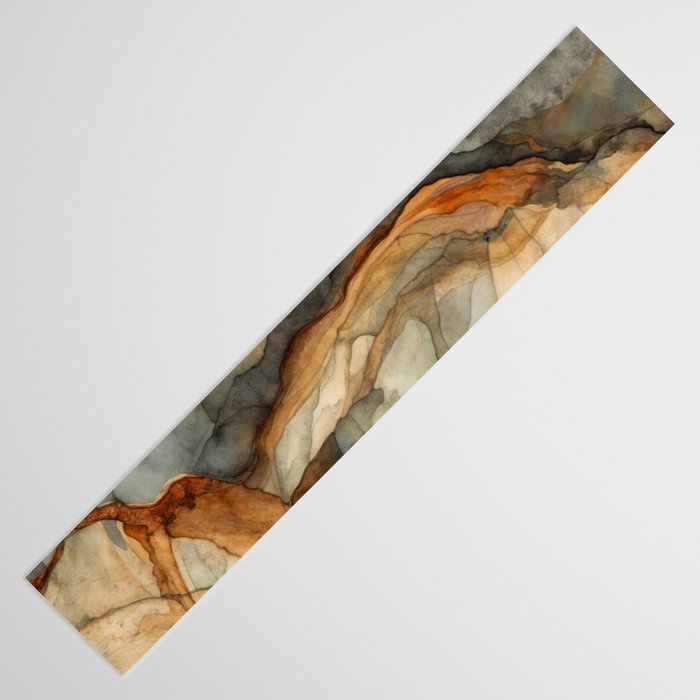 Amber Stone Drift Abstract Landscape Table Runner Gallery Image 3