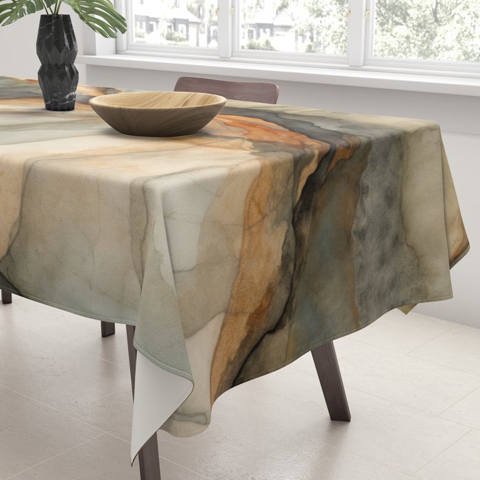Amber Stone Drift Abstract Landscape Tablecloth Gallery Image 3