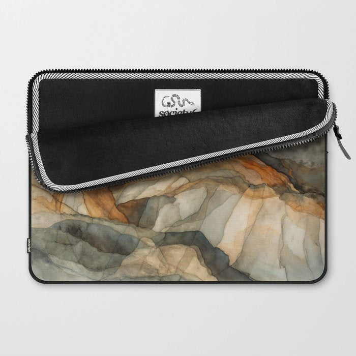 Amber Stone Drift Abstract Landscape Laptop Sleeve Gallery Image 2