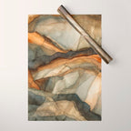 Amber Stone Drift Abstract Landscape Wrapping Paper Gallery Image 1