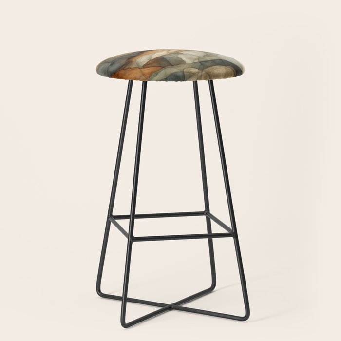 Amber Stone Drift Abstract Landscape Stool Gallery Image 1