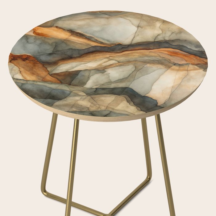 Amber Stone Drift Abstract Landscape Side Table Gallery Image 2