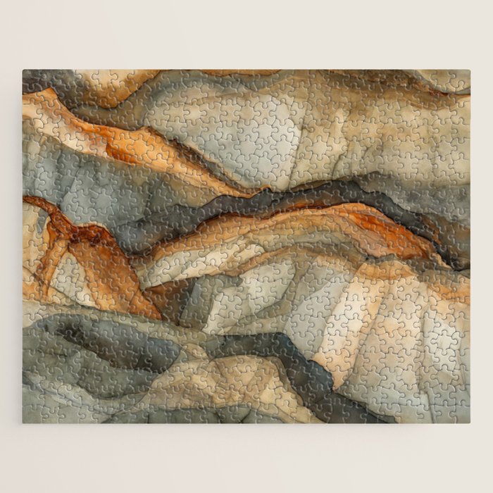 Amber Stone Drift Abstract Landscape Jigsaw Puzzle Gallery Image 1