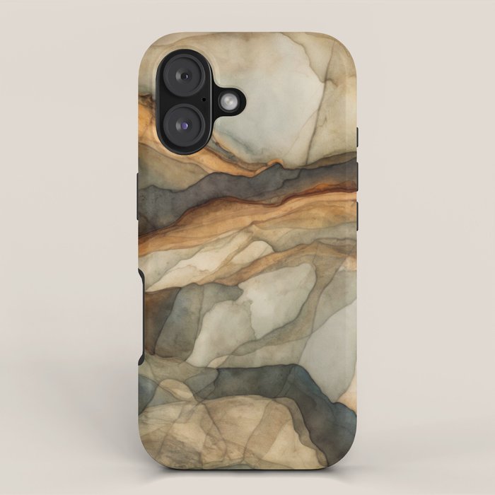 Amber Stone Drift Abstract Landscape iPhone Case Gallery Image 1