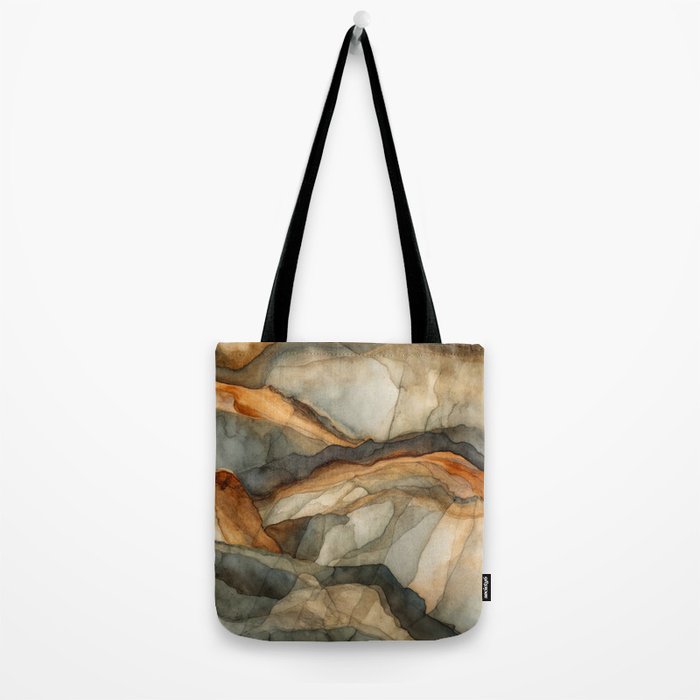 Amber Stone Drift Abstract Landscape Tote Bag Gallery Image 2