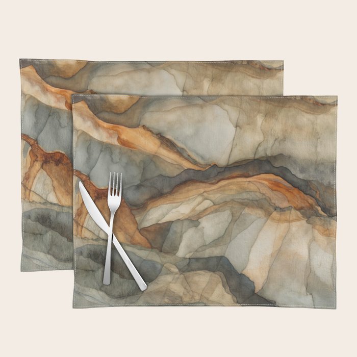 Amber Stone Drift Abstract Landscape Placemat Gallery Image 1