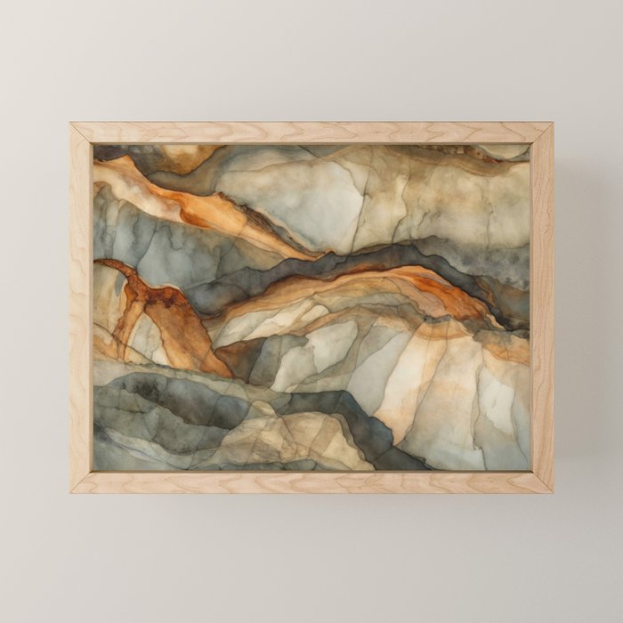 Amber Stone Drift Abstract Landscape Mini Art Print Gallery Image 1