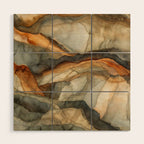 Amber Stone Drift Abstract Landscape Wood Wall Art Gallery Image 1