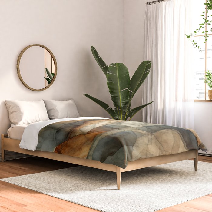 Amber Stone Drift Abstract Landscape Comforter Gallery Image 2