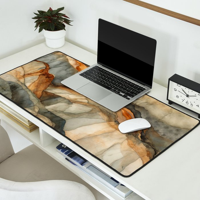 Amber Stone Drift Abstract Landscape Desk Mat Gallery Image 2