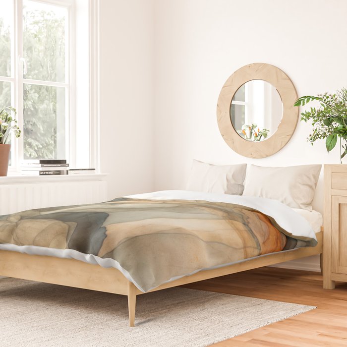 Amber Stone Drift Abstract Landscape Duvet Cover Gallery Image 2