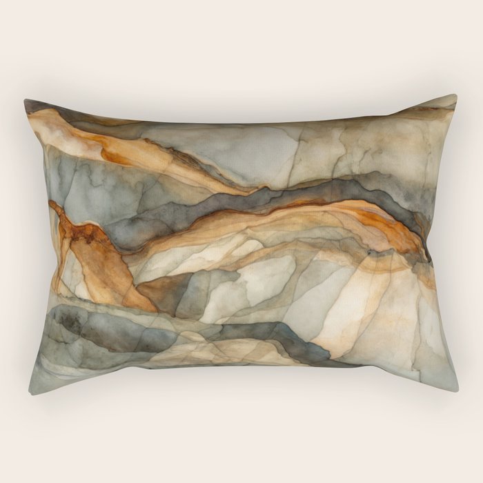 Amber Stone Drift Abstract Landscape Rectangular Pillow Gallery Image 2