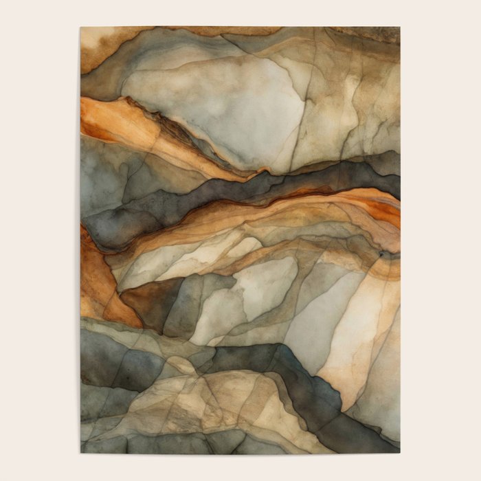 Amber Stone Drift Abstract Landscape Poster Gallery Image 4