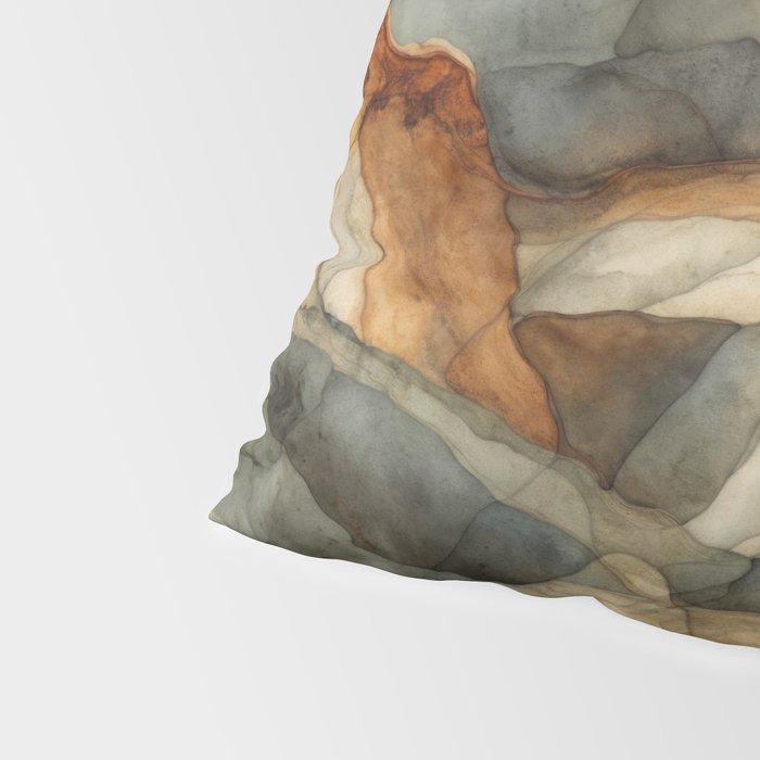 Amber Stone Drift Abstract Landscape Pillow Sham Gallery Image 4
