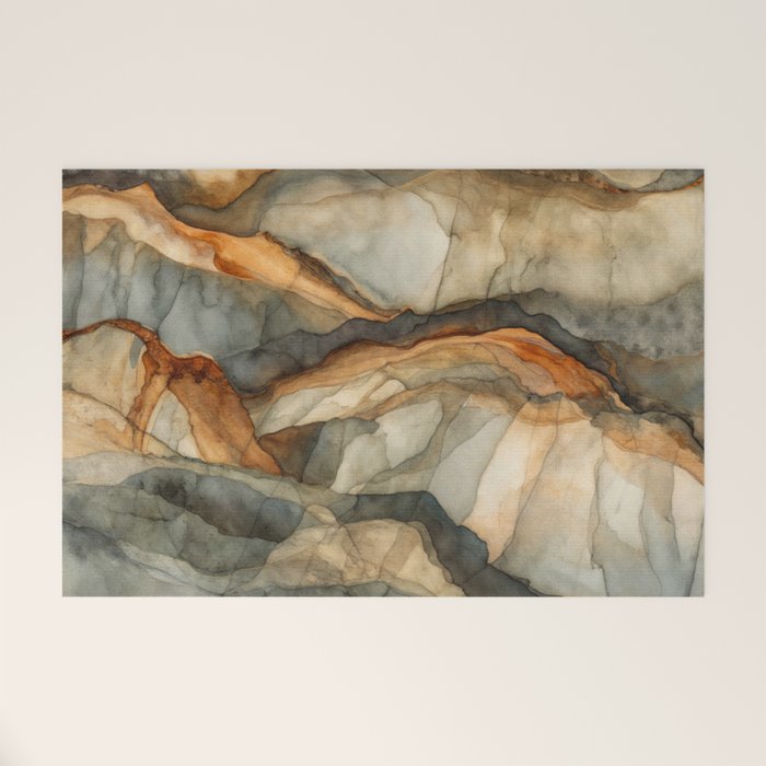 Amber Stone Drift Abstract Landscape Welcome Mat Gallery Image 1