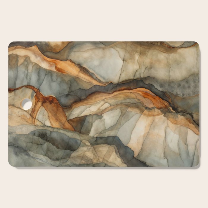 Amber Stone Drift Abstract Landscape Cutting Board Gallery Image 1