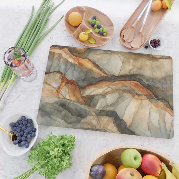 Amber Stone Drift Abstract Landscape Cutting Board Gallery Image 2
