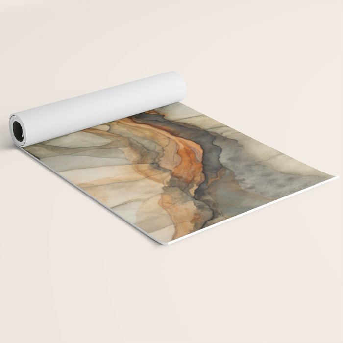 Amber Stone Drift Abstract Landscape Yoga Mat Gallery Image 2