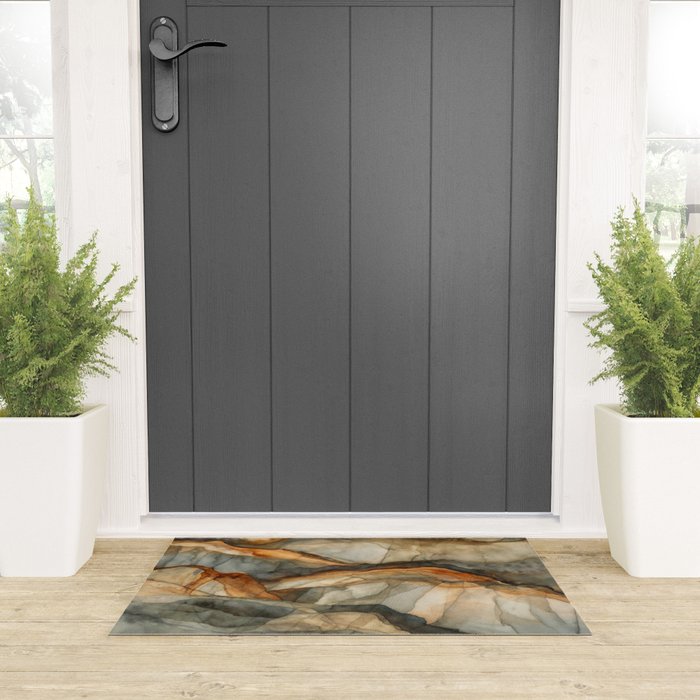 Amber Stone Drift Abstract Landscape Welcome Mat Gallery Image 3
