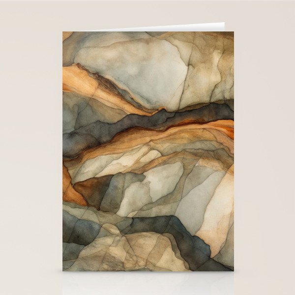 Amber Stone Drift Abstract Landscape Stationery Card Gallery Image 2