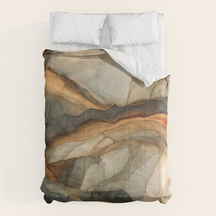 Amber Stone Drift Abstract Landscape Comforter Gallery Image 6