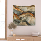 Amber Stone Drift Abstract Landscape Wall Tapestry Gallery Image 2