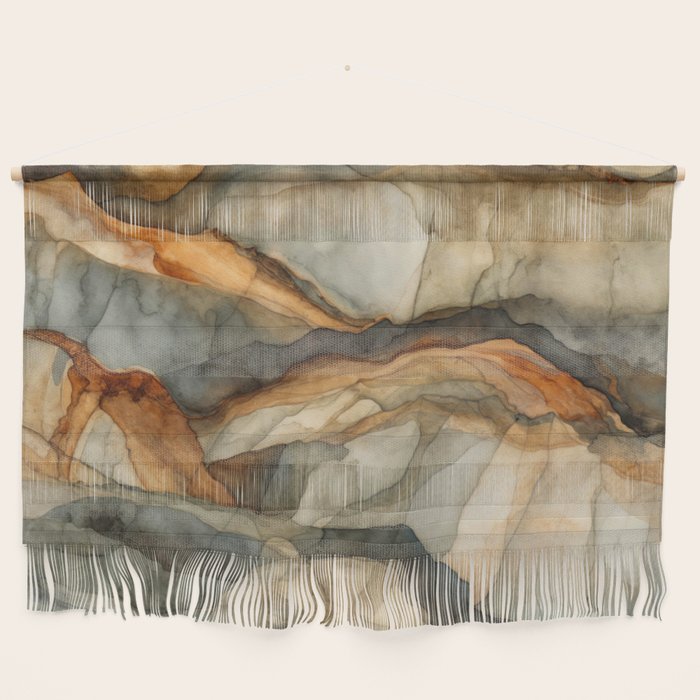 Amber Stone Drift Abstract Landscape Wall Hanging Gallery Image 1