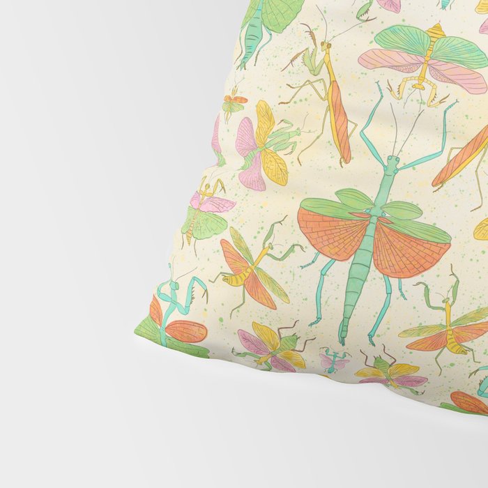 Whimsical Praying Mantis Retro Colors  Pillow Sham Gallery Image 4
