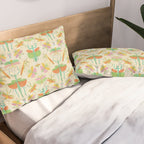 Whimsical Praying Mantis Retro Colors  Pillow Sham Gallery Image 2